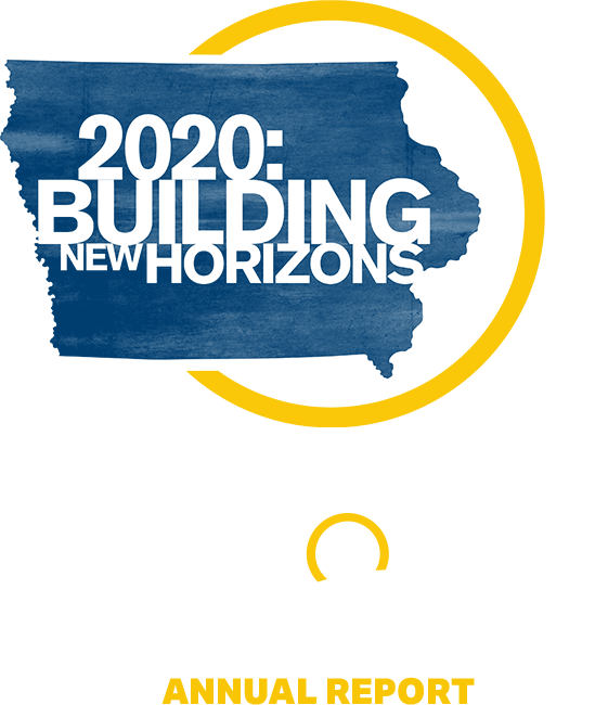 2020 altoona community development annual report header and aerial view of Altoona 