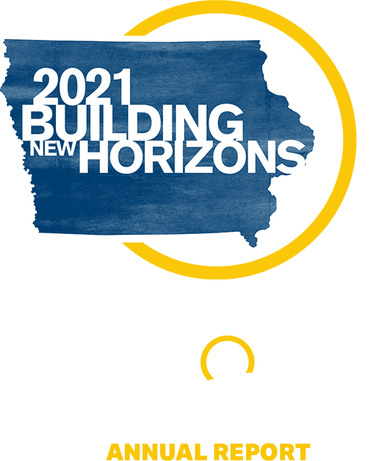 2021 altoona community development annual report header and aerial view of Altoona 