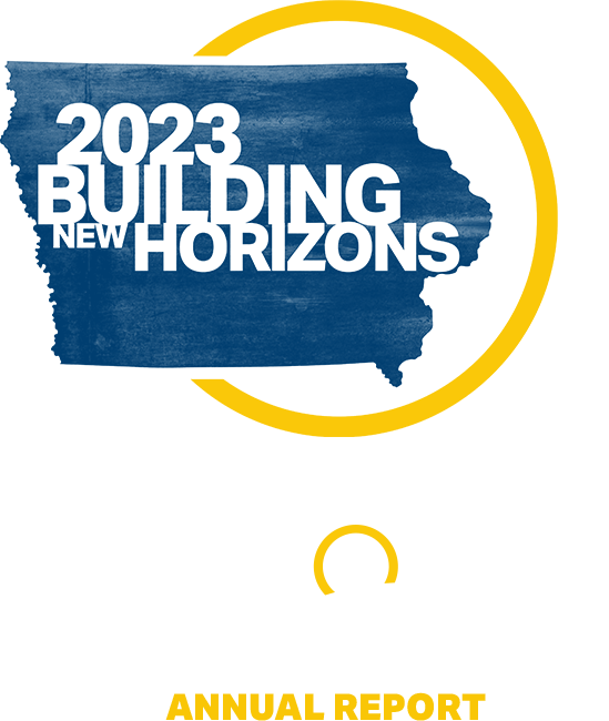 2023 altoona community development annual report header and aerial view of Altoona 